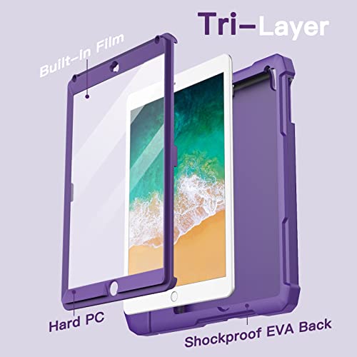Coque iPad 9.7 Pouces Enfant Protection Écran Violette Support - 6