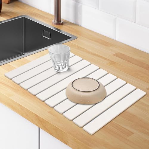 Tapis de séchage rapide pliable absorbant avec drainage antidérapant
