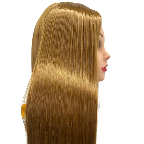 2634-2834 light auburn hair mannequin head practicing braiding cosmetology mannequin head with hair for styling training head for group practice braids skills and have fun