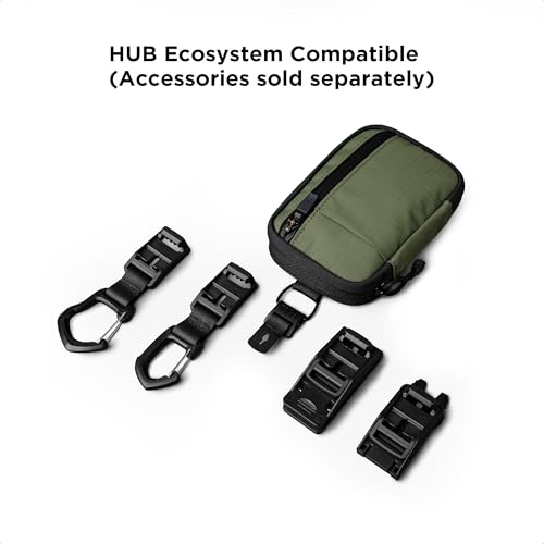 Image of ALPAKA HUB Pouch V2 Tool Pouch Green Axoflux 210D Ripstop Nylon | For Cables, Cards, Coins, RFID Blocking Pocket Protector,Everyday Carry and Travel
