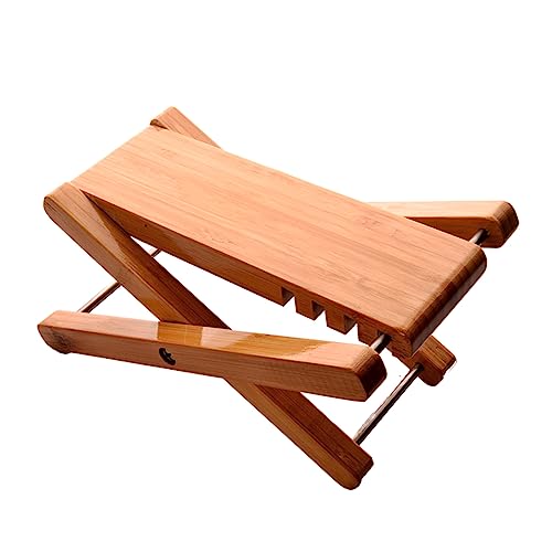 QIEIEI Solid Wood Guitar Footstool Foldable Footrest,3 Levels Adjustable Height Folding Guitar Pedal for Guitar Bass
