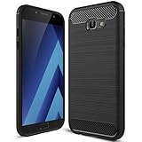 Vultic Carbon Fiber Case for Samsung Galaxy A5 2017, Durable [Shock Absorption] Slim TPU Matte Lightweight Bumper Cover (Black)