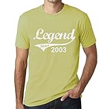 one in the city uomo maglietta leggenda dal 2003 – legend since 2003 – 21 anni idea regalo 21° compleanno t-shirt anniversario stampa grafica vintage anno 2003 novità tilia xl