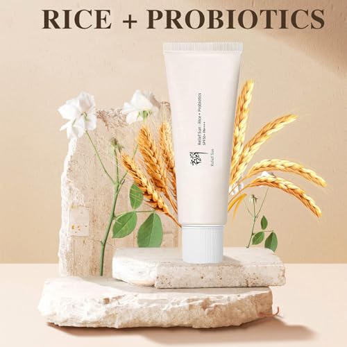 Image of Organic Korean sunscreen SPF50+, PA++++ Riceand Probiotics, Korean Skin Care Solution for All Skin Types, Nourishing Skin Protection