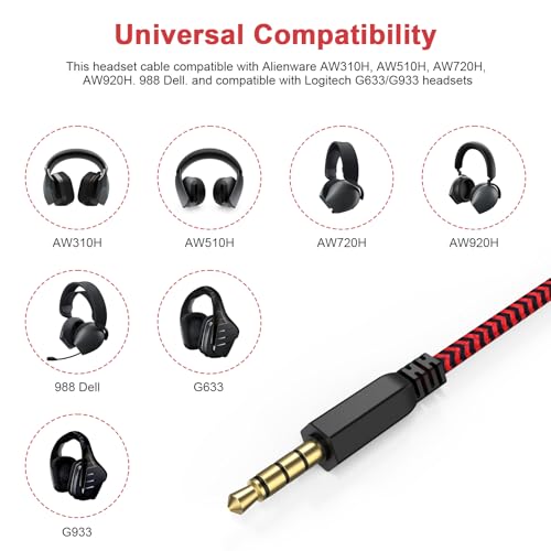 Cable auxiliar para Alienware AW510H rojo que elimina fallos y cortes de audio 2