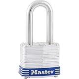 Master Lock 3DLF Long Shackle Padlock, w/ 1-1/2 Inch. Shackle
