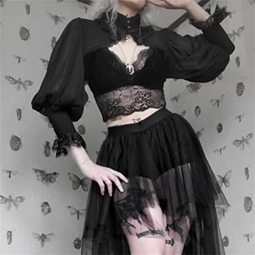 Image of Bolero Shrug Top Trad Goth Black Shawls and Wraps for Evening Dresses Short Cardigan