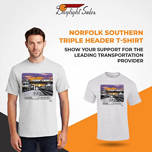 Daylight Sales Norfolk Southern Triple Header Authentic Railroad T-Shirt Tee Shirt [24] (Kids, Small, Grey) #TOP3