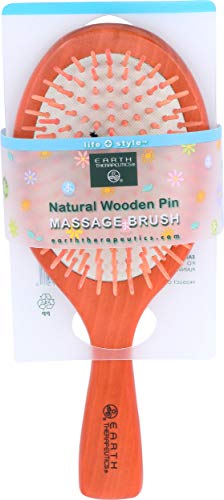 Earth Therapeutics Natural Wooden Pin Massage 1 Unit Brush, Large