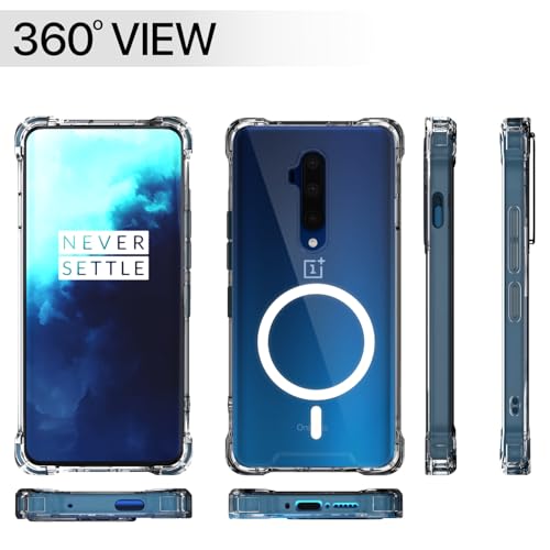 Image of Pikkme Back Cover for OnePlus 7T Pro Mag-Safe Shockproof PC + TPU Protective Case Magnetic Support Bumper Case (Transparent Mag-Safe)