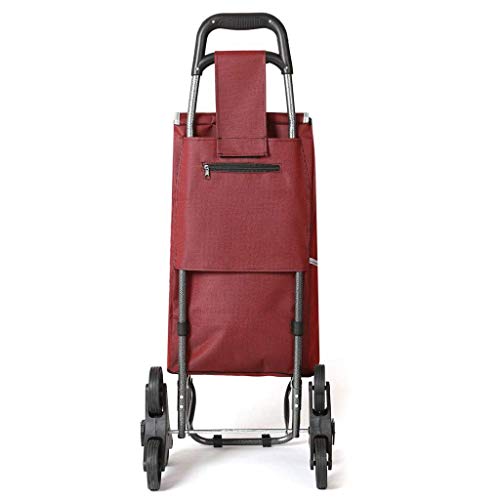 Leichte 2,5 kg Treppenklettern Faltbare Einkaufstrolley Tasche mit 6 Rädern Faltbarer Stahlrahmen Wäsche Utility… – Bild 3