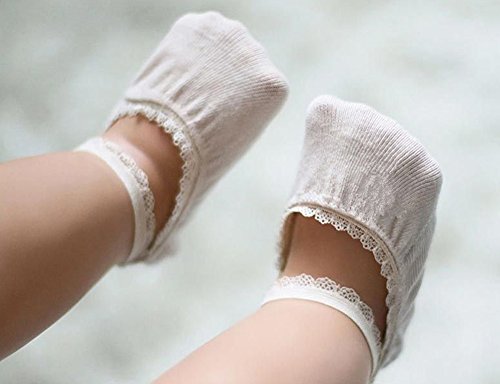 Baby Girl Socks With Grips Lace Non-Skid Toddler Socks Newborn Infants Anti Slip Skid Princess Mary Jane Dress Socks 0-3T 5 Pairs (S(3-12Month)) #TOP7