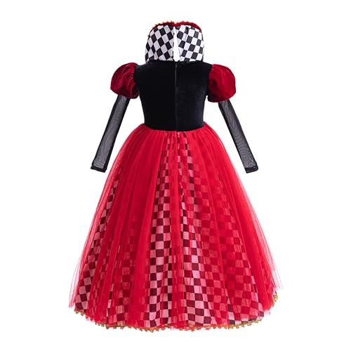 Disfraz de Reina de Corazones rojo para niñas 4-5 años miniatura 2