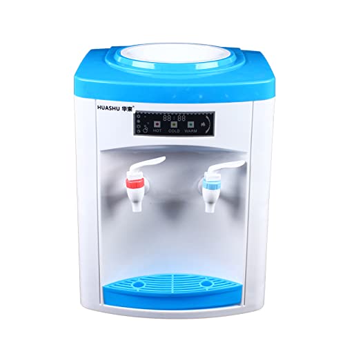 Hot and Cold Water Countertop Cooler Dispenser, White Freestanding Water Dispenser, Small Top Loading Countertop Water Cooler Dispenser for Home Office Cafe Bar Dorm Room