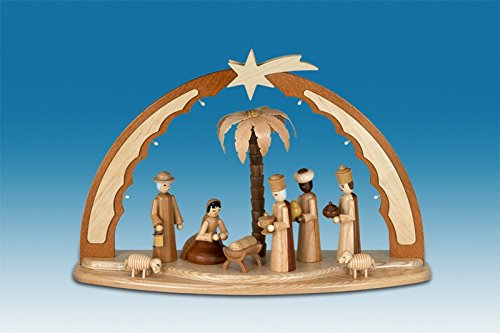 Rudolphs Schatzkiste Arco Ligero de la Vela de Candelabrums de la Tendencia del Arco con el Interior de la iluminación del LED - Escena de la natividad/40 x 26 X12 sin Pintar cm Nuevo