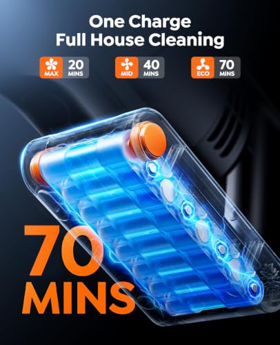 Image of Cordless Vacuum Cleaner, 650W /55Kpa /70Mins Stick Vacuum Cleaners for Home