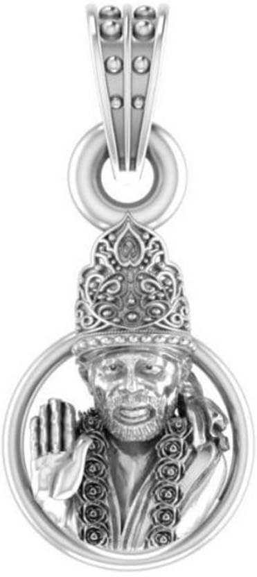 Pendentif Sai Baba en argent sterling 925 - Bijou spirituel unisexe grande taille