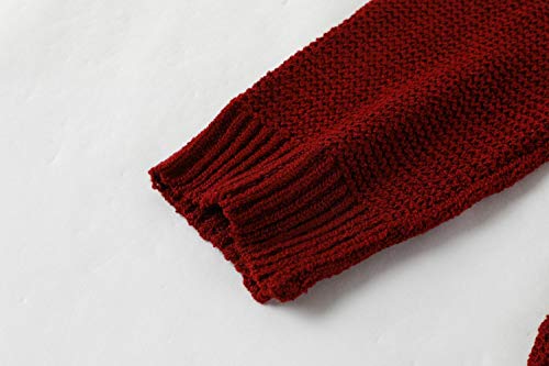 Women’s Off Shoulder Knit Sweaters Oversized V Neck Long Sleeve Loose Lightweight Pullover Tops4