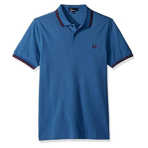Fred Perry Slim Fit Twin Tipped Polo schoolblue/Red