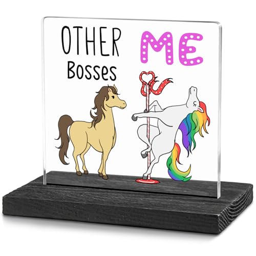Funny Boss Gifts for Women, Her, Fun Boss Desk Decor, Gag Humorous Boss Appreciation Thank You Gifts Decorative Signs Plaques WAB64