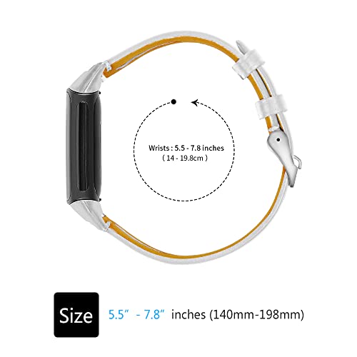 Gimuk Leather Strap Compatible with Fitbit Charge 5 - Image 4