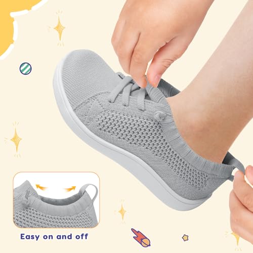 Image of LeIsfIt Toddler Shoes Girls Boys Wide Shoes Kids Zero Drop Minimalist Sneakers Barefoot Slip on Tennis Sneakers