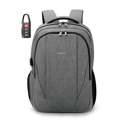 Mochila Grande Leve Impermeável Reforçada Masculina Feminina Casual Para Laptop Notebook 15.6' Com Cadeado Antifurto Saida USB - TIGERNU