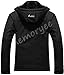 Memoryee Herren Ski Jacke Warmer Gefüttert Winter Fleece Mantel Wasserdichter mit Abnehmbarer Kapuze Outdoorjacke/Black/L