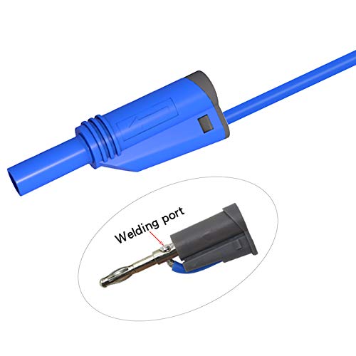 Cleqee 10 Stück Bananenstecker Silikon Messleitungen 4mm voll isoliert Sicherheit ummantelt stapelbar Bananenstecker weichen Draht Verlängerungskabel für Multimeter