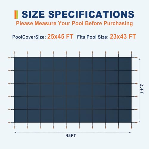 Cobertor para piscina rectangular 25x45 pies azul miniatura 2