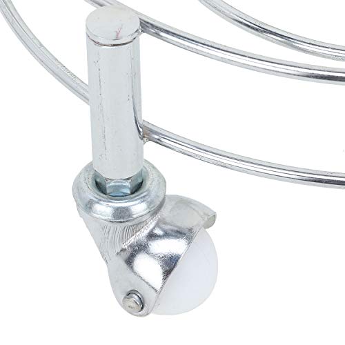Image of Heavy Stainless Steel Gas Cylinder Trolley with Wheel | Gas Trolly | Lpg Cylinder Stand | Gas Trolly Wheel |Cylinder Trolley with Wheels | Cylinder Wheel Stand Gas Cylinder Trolley (Silver)