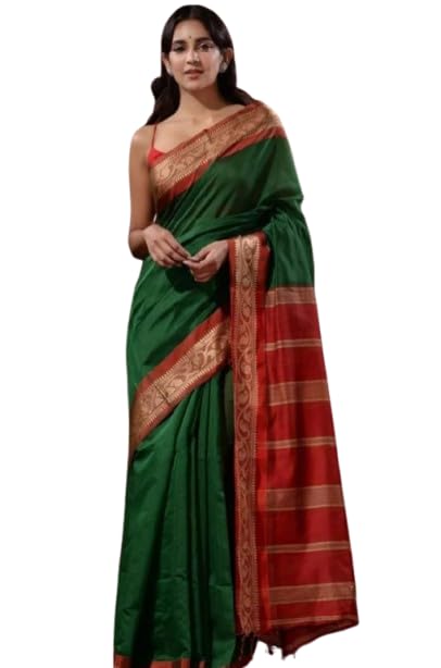 sabita customery Cotton Handloom Saree With Blouse Piece For Women-picture-32