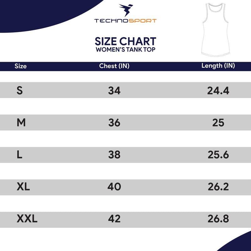 Image of TECHNOSPORT Women Solid Slim Fit Round Neck Tank Top with Cotflex for Gym, Sports and Regular Use