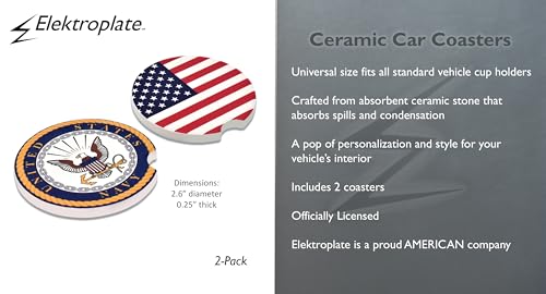 Portavasos cerámicos para autos con bandera USA (2.6") set 2 miniatura 5