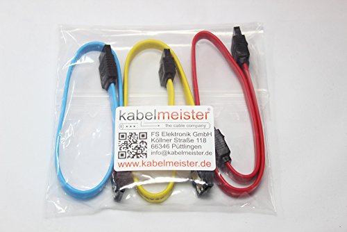 Cavo SATA3 6 GB/s 3x SATA Kabel blau, rot, gelb