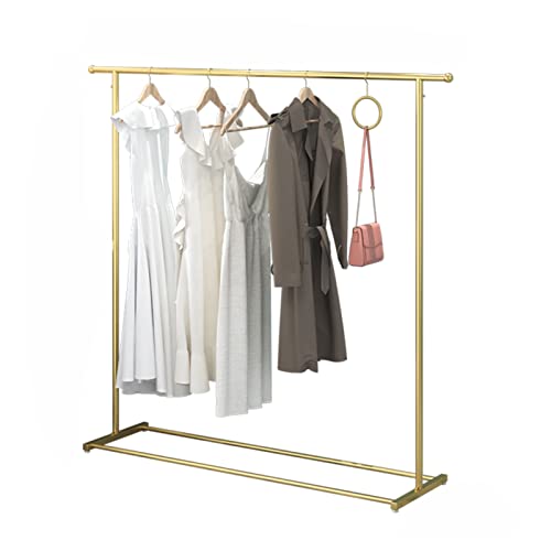 Porte-vêtements en métal doré à grande capacité de rangement