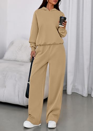 Image of PRETTYGARDEN Womens Sweatsuits 2 Piece Set 2026 Casual Winter Long Sleeve Hoodie Loose Wide Leg Sweatpants Fall Tracksuit