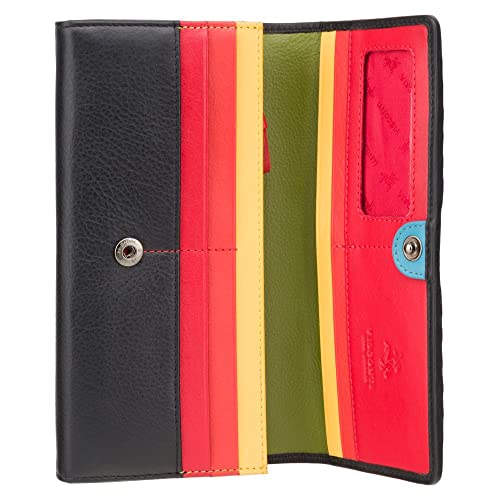 VISCONTI Happy Rainbow Collection Phoebe Leather Purse RFID HR80 (Black)