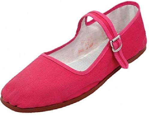 Emuna Womens Cotton Mary Jane Shoes Ballerina Ballet Flats Shoes (8, Fushia 114)