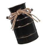 GETAJGHSD Retro Vase aus Schwarzem Eisen im Vintage Stil mit Henkel als Blumenkübel für...