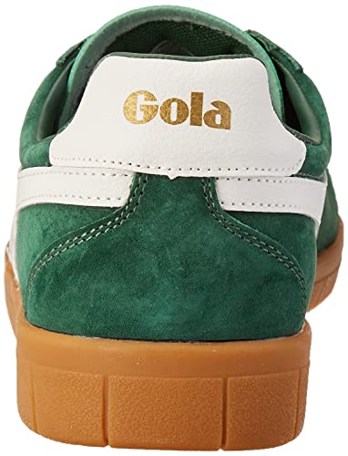 Image of Gola Hurricane Suede, Men's Sneaker, Evergreen Off White Gum Green, 8 US
