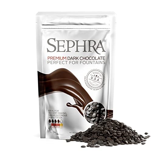 Sephra Premium DARK Couverture Chocolate 2lb Bag. Premium Quality Fountain Ready Chocolate Made In The USA, 56.6% Cocoa, OK Kosher, HALAL, Gluten Free, Trans Fat Free & Vegetarian Friendly.