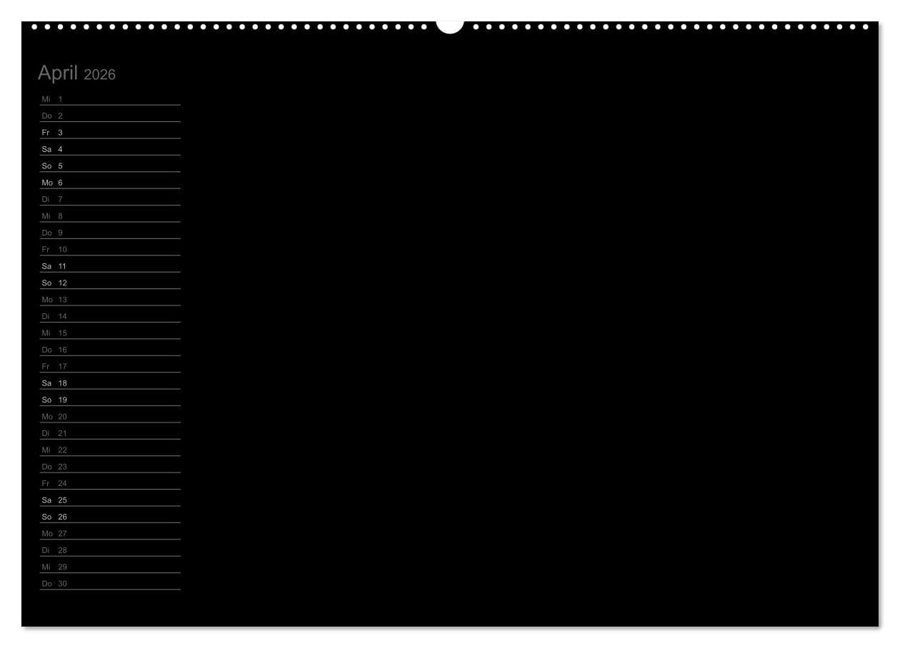 Bastel-Geburtstagskalender schwarz/Geburtstagskalender (Wandkalender 2026 DIN A2 quer), CALVENDO Monatskalender: Der elegante Geburtstagskalender zum Selbst-Gestalten (CALVENDO Hobbys)