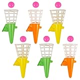 PartyPack 6 vasos de pesca con pelota para niños, juego de habilidad, multicolor, obsequios, cumpleaños infantiles, pequeños regalos para niños menores de 5 euros por unidad.