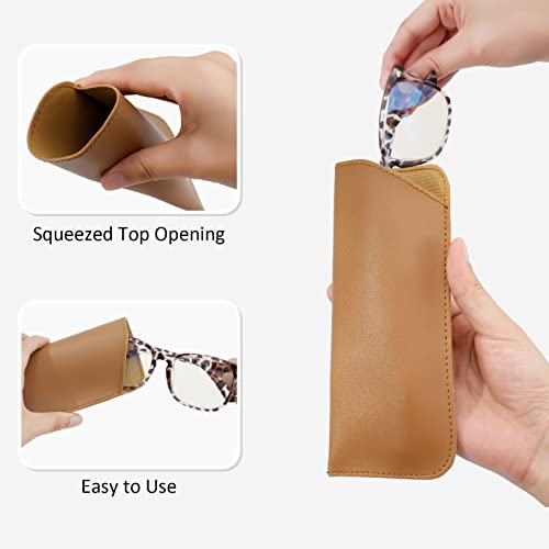 Image of 8 Pack Soft Glasses Case, Eyeglass Case Leather Sunglass Case, Portable Glasses Pouch for Women Men Kid