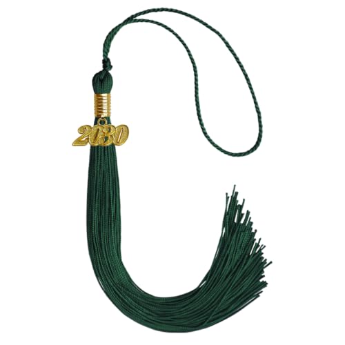 Endea Graduation Single Color Tassel Hunter Green with Gold Date Drop, 2030