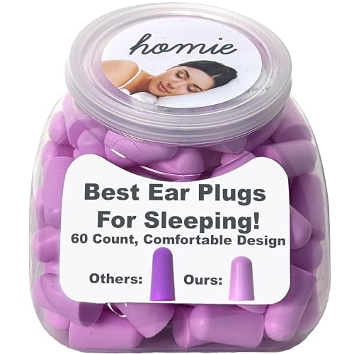 Homie Foam Earplugs for Sleeping (60 Pair)