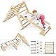 FANTASK 3 in 1 Kletterspielzeug Indoor, Sprossendreieck Holz, Kletterdreieck Set für Kinder ab 3 Jahren