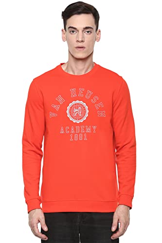Image of Van Heusen Men's Cotton Blend Round Neck Hoodie