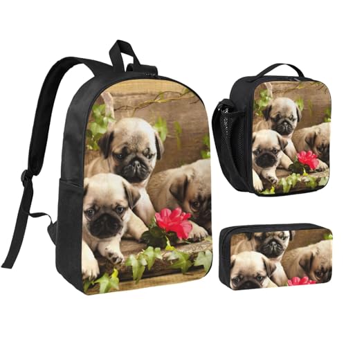 Sac à dos d'école carlin pour le primaire avec son sac repas assorti